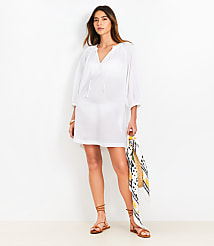 LOFT Beach Tie Neck Pocket Swimsuit Coverup carousel Product Image 1