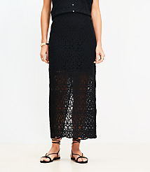 Scalloped Crochet Midi Skirt carousel Product Image 2