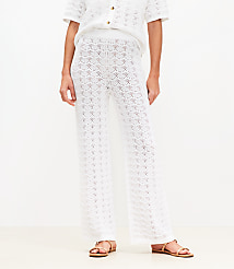 Petite LOFT Beach Pointelle Wide Leg Pants carousel Product Image 2
