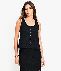 Scalloped Crochet Button Tank Top carousel Product Image 1
