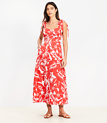 LOFT Beach Tropical Tie Strap Maxi Pocket Dress carousel Product Image 2