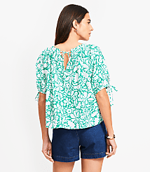 Petite Floral Tie Cuff Blouse carousel Product Image 3