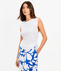 Side Tie Linen Blend Tank Top carousel Product Image 1