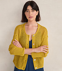 Haven Well Within Organic Cotton Linen Open Stitch Cardigan carousel Product Image 1