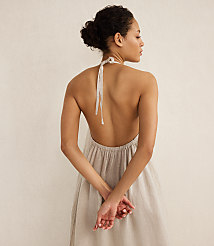 Haven Well Within Linen Halter Midi Dress carousel Product Image 2