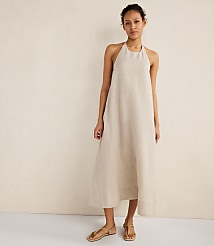 Haven Well Within Linen Halter Midi Dress carousel Product Image 1