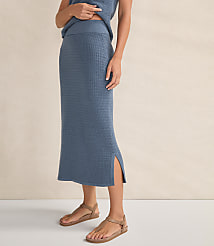 Haven Well Within Organic Cotton Linear Stitch Midi Skirt carousel Product Image 1