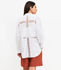 Lace Trim Everyday Oversized Shirt carousel Product Image 3