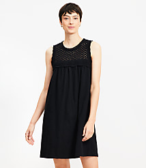 Petite Crochet Yoke Mini Dress carousel Product Image 2