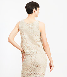 Scalloped Crochet Button Tank Top carousel Product Image 2