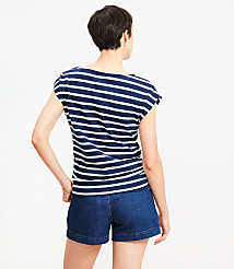 Stripe Ruched Boatneck Pocket Tee carousel Product Image 3