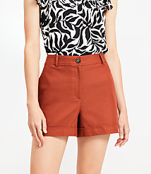 Cuffed Shorts in Cotton Linen carousel Product Image 2
