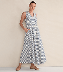 Haven Well Within Cotton Blend Textured Stripe Midi Dress carousel Product Image 1