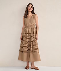 Haven Well Within Organic Cotton Honeycomb Eyelet Midi Dress carousel Product Image 1