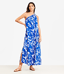 LOFT Beach Tropical One Shoulder Swimsuit Coverup carousel Product Image 2