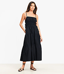Pleated Side Tie Strappy Midi Pocket Dress carousel Product Image 1