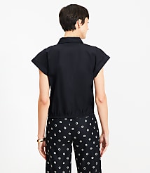 Poplin Bubble Tie Hem Shirt carousel Product Image 3
