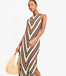 Chevron Crochet Midi Dress carousel Product Image 1
