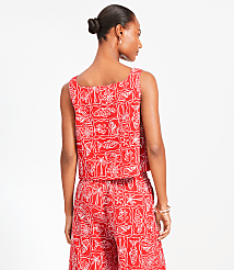 LOFT Beach Seaside Linen Blend Square Neck Tank Top carousel Product Image 4