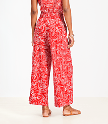 LOFT Beach Seaside Smocked Wide Leg Crop Pants carousel Product Image 3