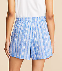 Lou & Grey Striped Linen Cotton Shorts carousel Product Image 3