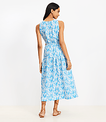 Petite Coral Side Cutout Linen Blend Midi Dress carousel Product Image 3