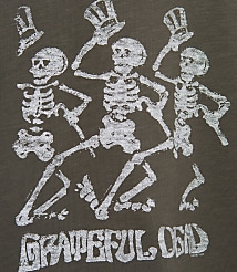 Junk Food Grateful Dead Dancing Skeletons Cropped Mock Neck Tee carousel Product Image 3
