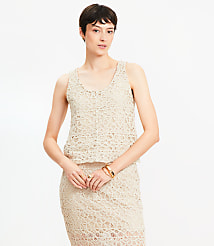 Scalloped Crochet Button Tank Top carousel Product Image 3
