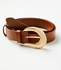 Sculpted Buckle Leather Belt carousel Product Image 1