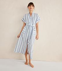 Haven Well Within Organic Cotton Linen Coastal Stripe Robe carousel Product Image 1