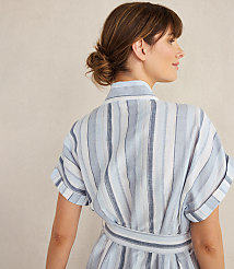 Haven Well Within Organic Cotton Linen Coastal Stripe Robe carousel Product Image 2