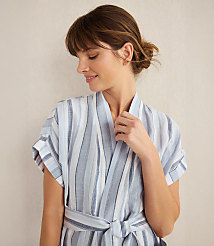 Haven Well Within Organic Cotton Linen Coastal Stripe Robe carousel Product Image 3