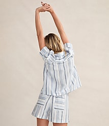 Haven Well Within Organic Cotton Linen Coastal Stripe Sleep Set carousel Product Image 4