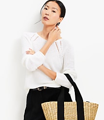 Pointelle Raglan Sweater carousel Product Image 1