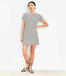 Tall Stripe Gathered Waist Mini Tee Dress carousel Product Image 1