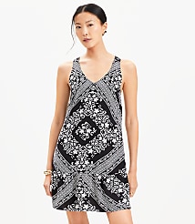 Petite Tiled Criss Cross Back Mini Dress carousel Product Image 1