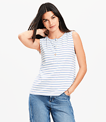 Striped Henley Tank Top carousel Product Image 1