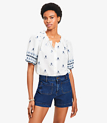 Border Floral Clip Pleated Blouse carousel Product Image 2