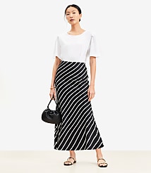 Petite Striped Bias Maxi Skirt carousel Product Image 1