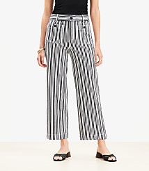 Tall Palmer Wide Leg Crop Pants in Stripe carousel Product Image 2