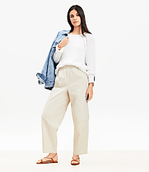 Pull On Barrel Pants in Twill carousel Product Image 1