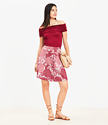 Floral Button Mini Skirt carousel Product Image 1