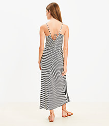 Petite Striped Tie Back Bias Maxi Dress carousel Product Image 3
