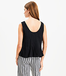 Petite Pleated V-Neck Tank Top carousel Product Image 3