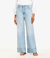 Petite High Rise Wide Leg Jeans in Vintage Light Indigo Wash carousel Product Image 2