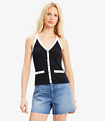 Petite Perfect Ribbed Button Tank Top carousel Product Image 1