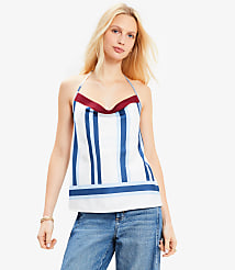 Petite Striped Cowl Halter Cami carousel Product Image 2