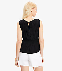 Plaid Smocked Peplum Top carousel Product Image 2