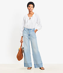 High Rise Wide Leg Jeans in Vintage Light Indigo Wash carousel Product Image 1