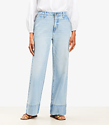 Curvy High Rise Wide Leg Jeans in Vintage Light Indigo Wash carousel Product Image 1